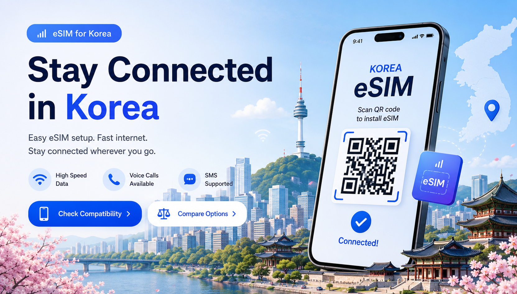 Mobile data setup for staying connected in Korea